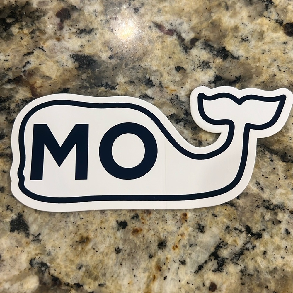 Vineyard Vines MO whale sticker